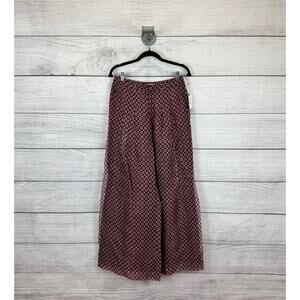 Anthropologie Maeve Women's Purple Silk Sheer Organza Wide Leg Pants Size 4